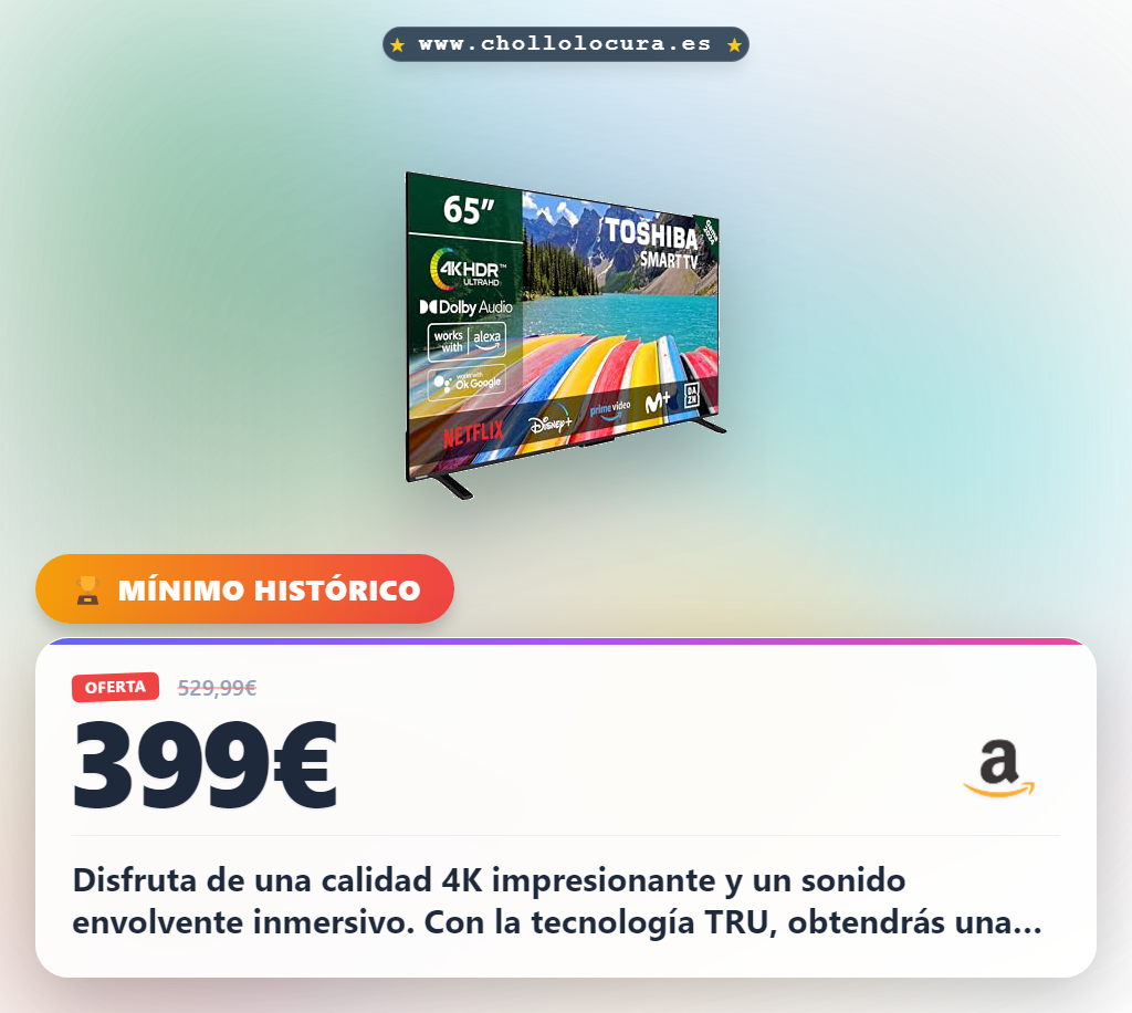 Disfruta de la calidad 4K HDR y sonido envolvente en esta Smart TV con todas las apps.