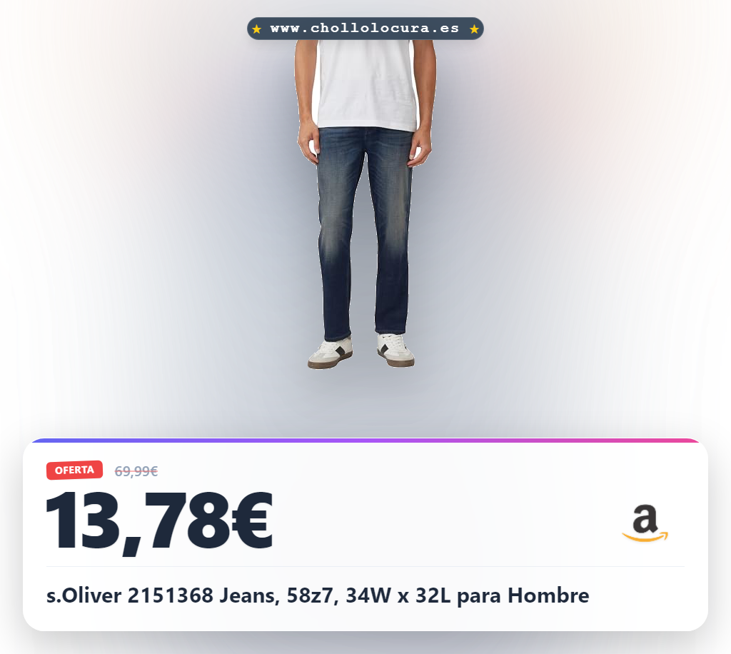 s.Oliver 2151368 Jeans, 58z7, 34W x 32L para Hombre