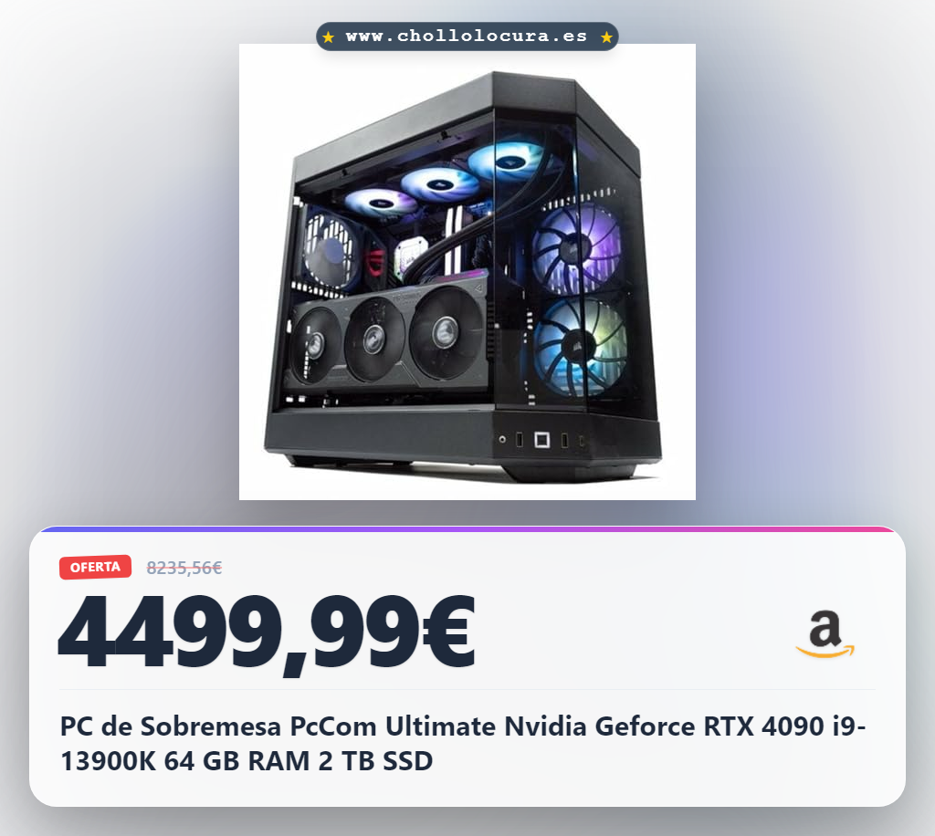 PC de Sobremesa PcCom Ultimate Nvidia Geforce RTX 4090 i9-13900K 64 GB RAM 2 TB SSD