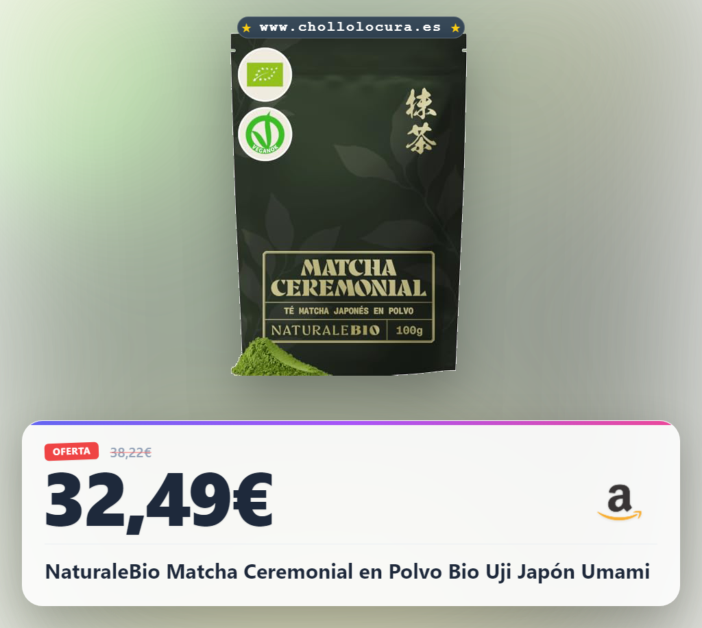 NaturaleBio Matcha Ceremonial en Polvo Bio Uji Japón Umami