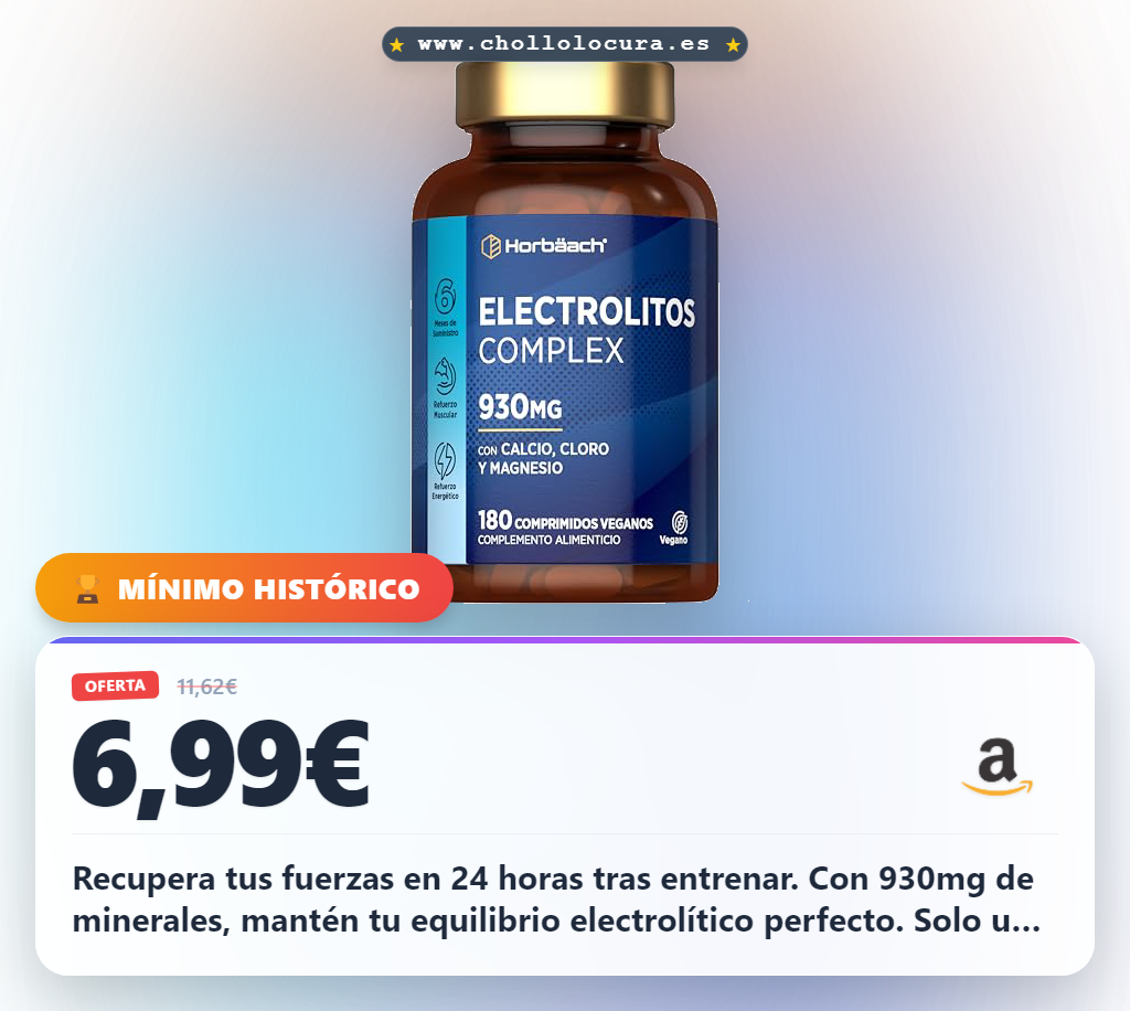 Disfruta de electrolitos veganos Keto Sin Azúcar con 930mg de minerales y 6 meses de hidratación al mejor precio