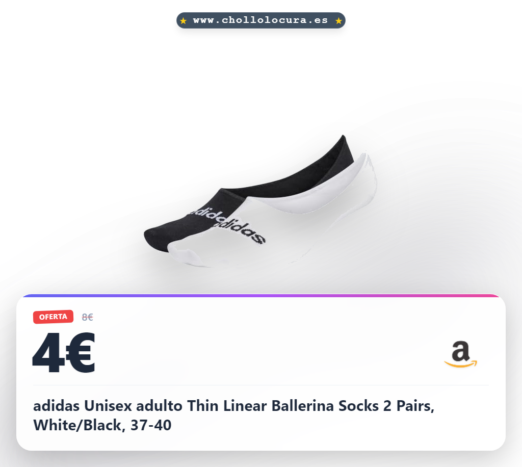 adidas Unisex adulto Thin Linear Ballerina Socks 2 Pairs, White/Black, 37-40