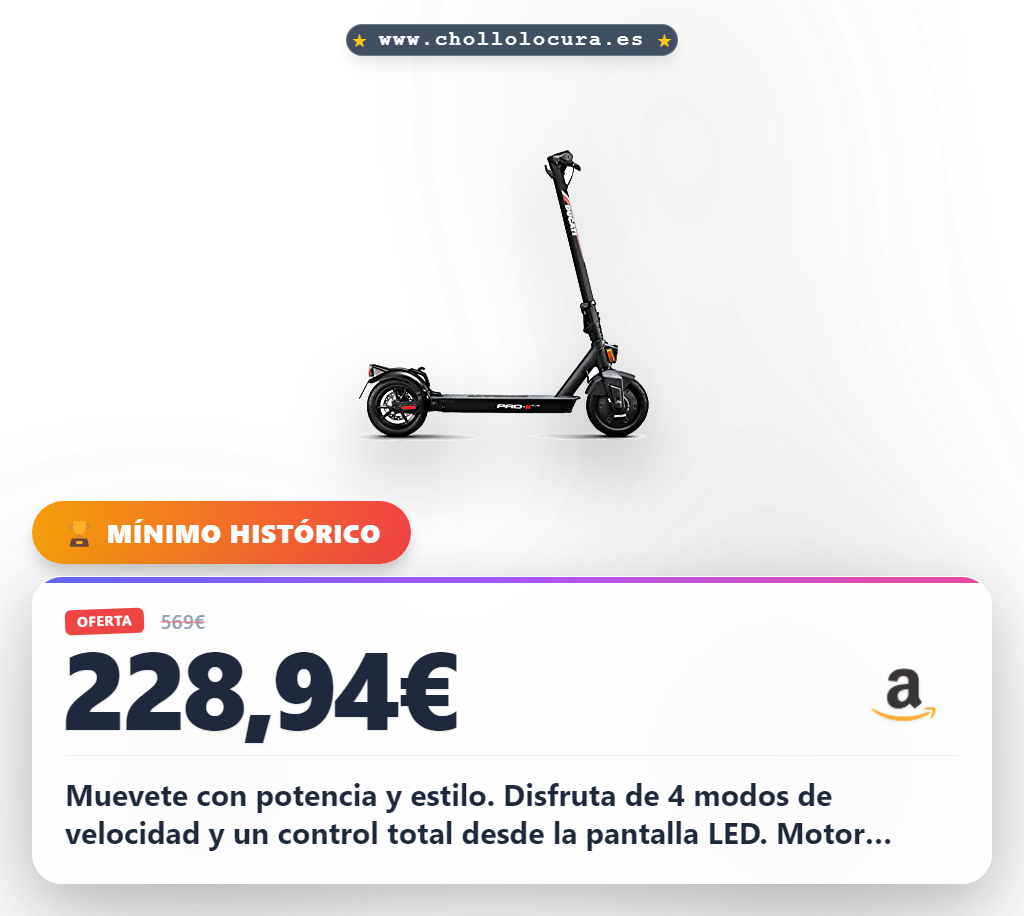 Aprovecha este scooter eléctrico Ducati Pro II Plus con motor sin escobillas y doble frenado en oferta histórica