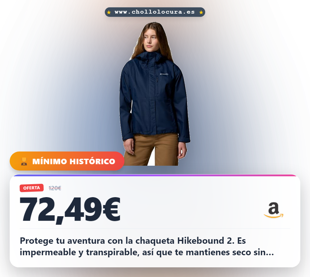 Consigue la chaqueta Columbia Hikebound 2 impermeable para mujer azul marino al mejor precio