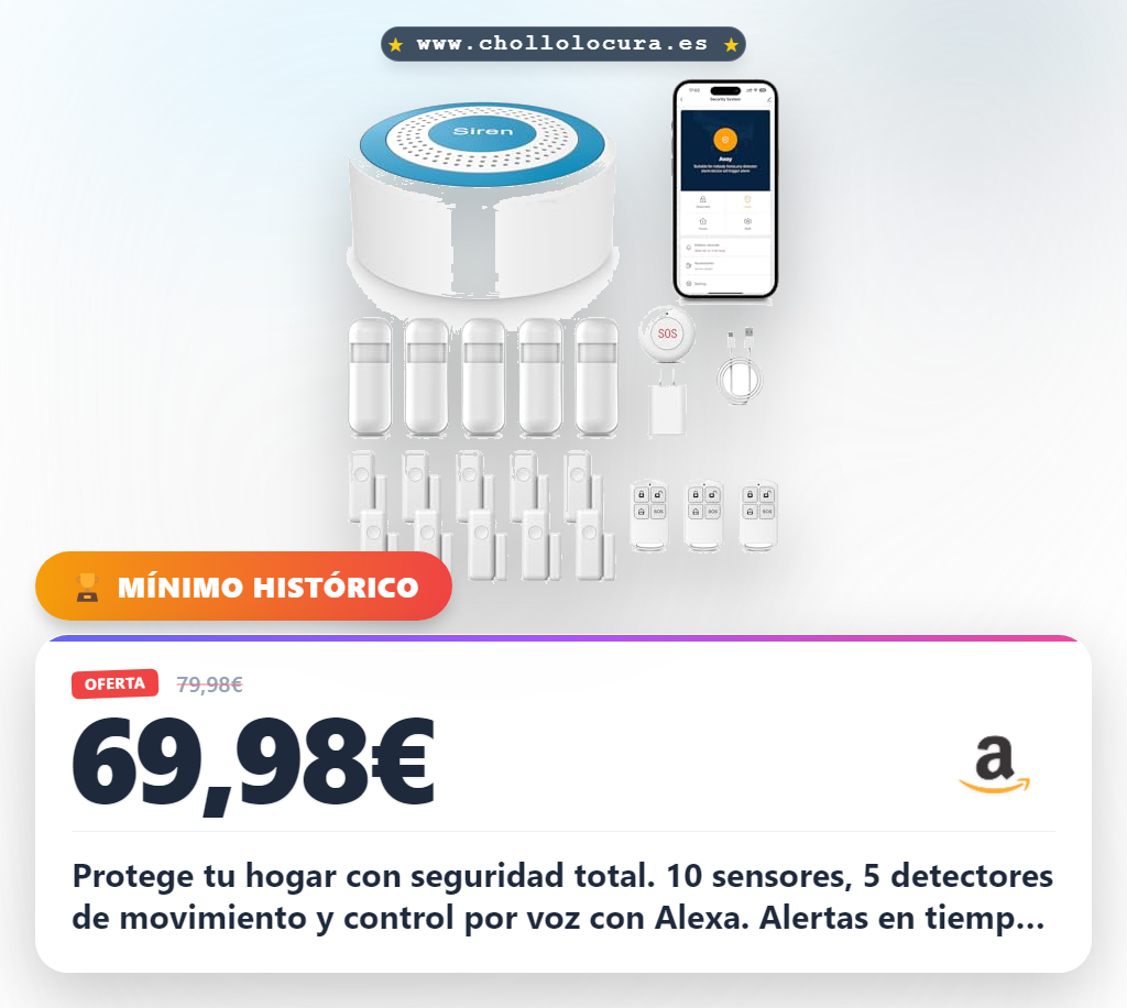 Compra el sistema de alarma XNH con 10 sensores y control por voz Alexa para máxima seguridad en casa