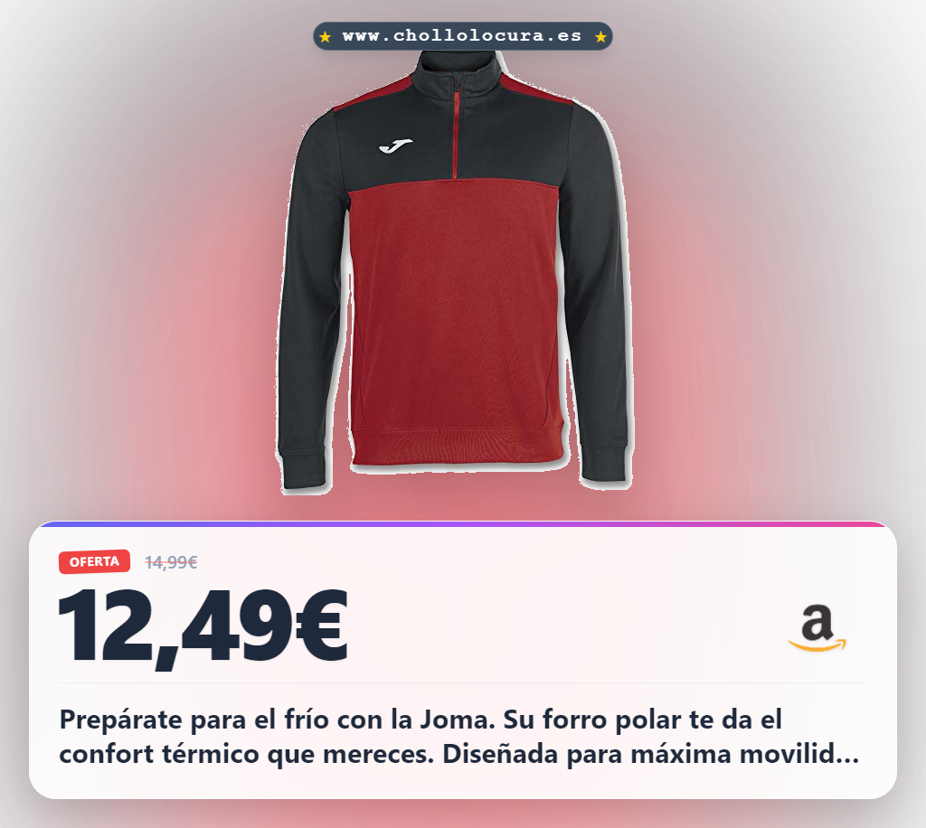 Aprovecha la Sudadera de Entrenamiento Joma con Forro Polar y Cremallera al mejor precio hoy