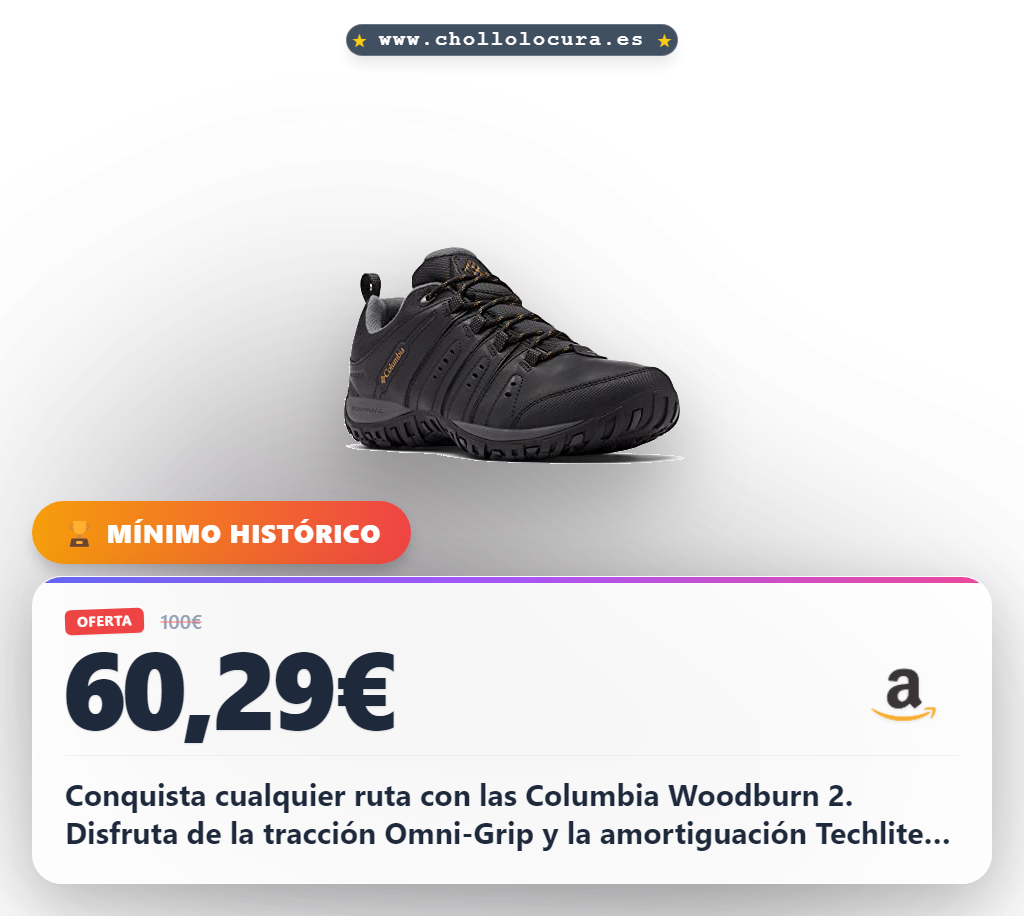 Encuentra zapatillas de senderismo Columbia Woodburn 2 impermeables con Omni-Tech y Techlite al mejor precio.