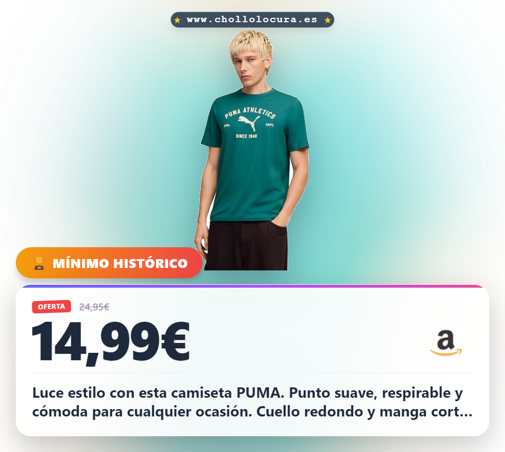 PUMA Camiseta Estampada Class Hombre L, Emerald Ice Green