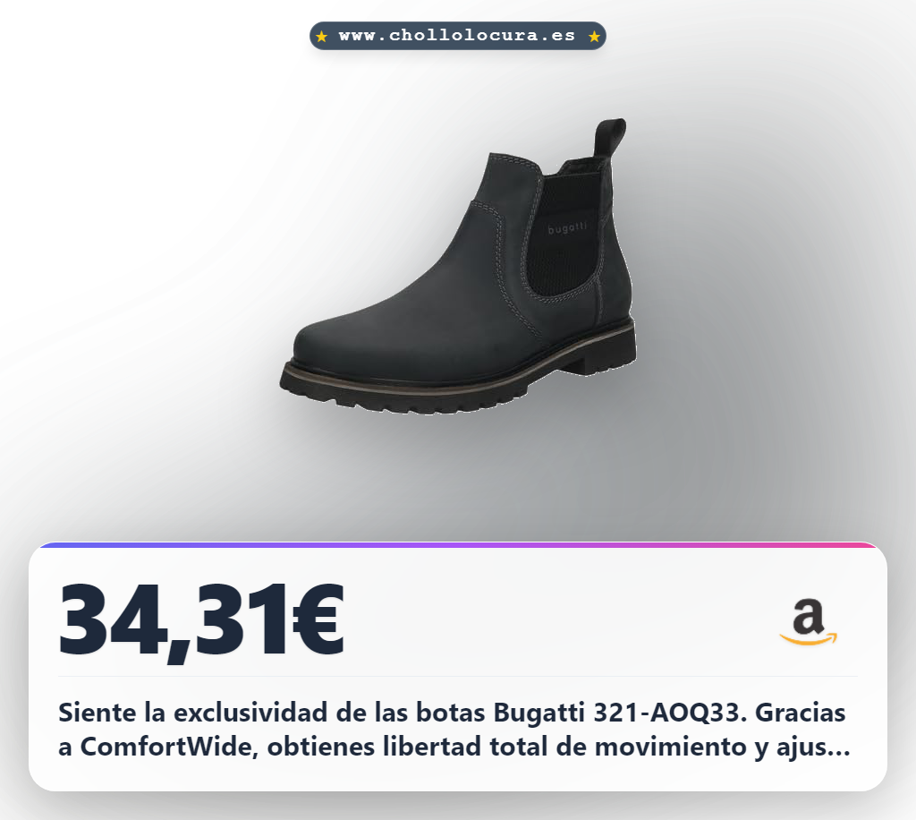 Encuentra las botas Bugatti 321-aoq33 para hombre gris oscuro. Logra la comodidad ComfortWide y cambio fácil en oferta histórica