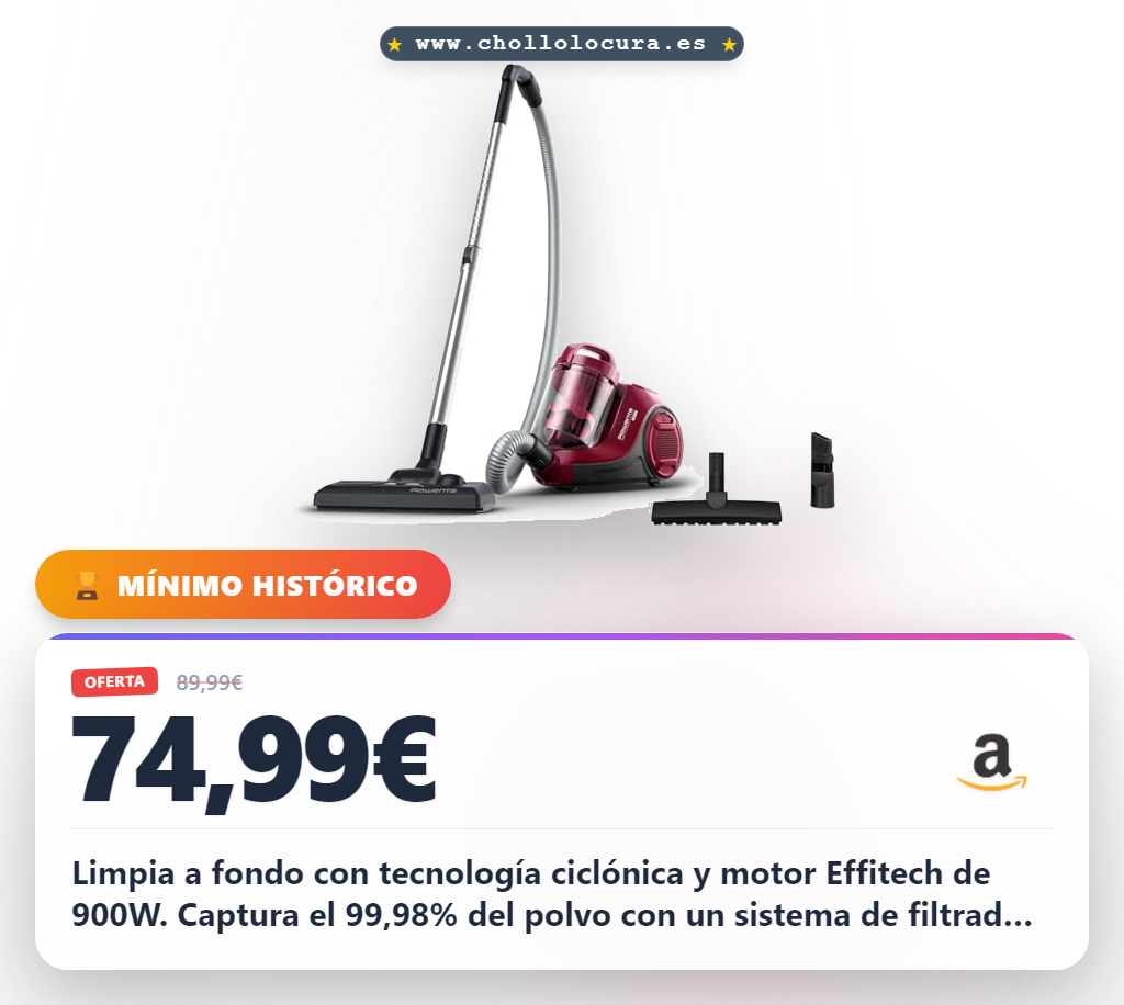 Aprovecha la aspiradora Rowenta Swift Power Cyclonic RO2933 con motor Effitech y filtro 99,98% en oferta
