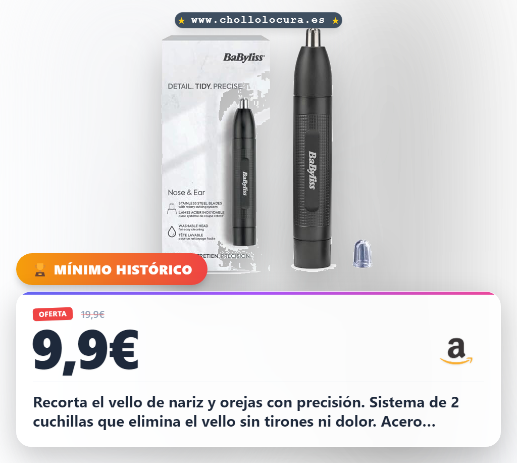 Consigue la recortadora de nariz y orejas E650E con sistema de 2 cuchillas en oferta histórica