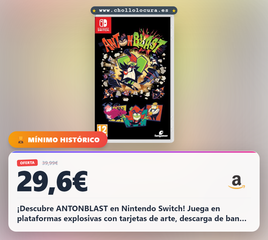 ¡ANTONBLAST! Juego explosivo con tarjeta de arte y banda sonora. ¡Recupera lo que te robó el diablo!