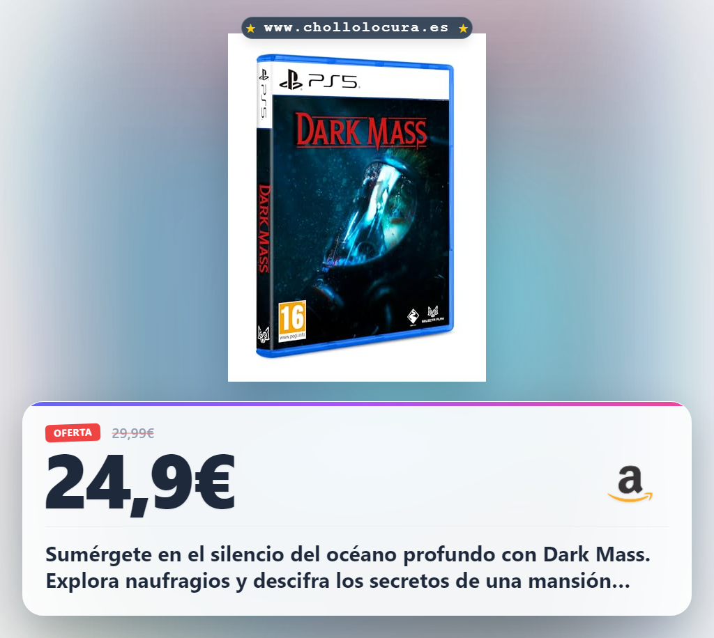 Consigue Dark Mass para PS5 el juego de terror psicológico de exploración submarina en oferta histórica