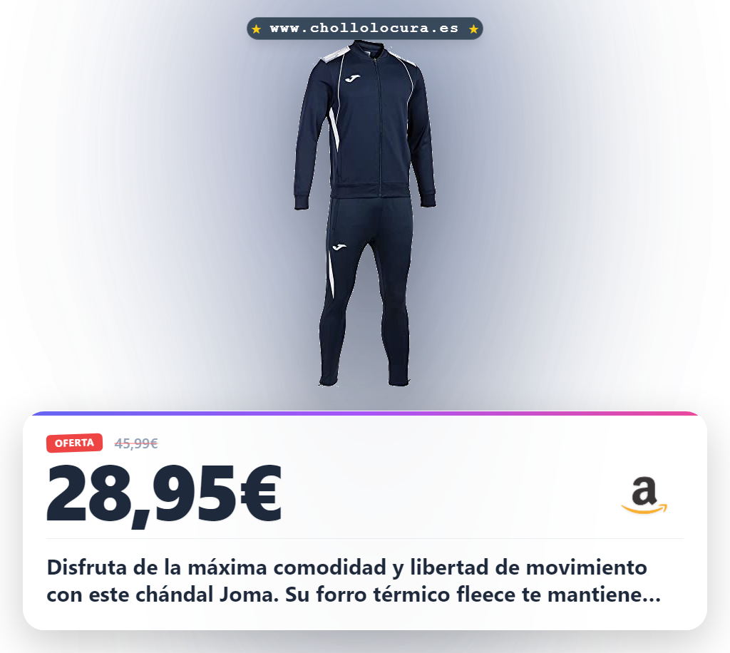 Adquiere el Joma Chándal Deportivo Hombre-Niño CHAMPIONSHIP VII con forro térmico y total libertad de movimiento