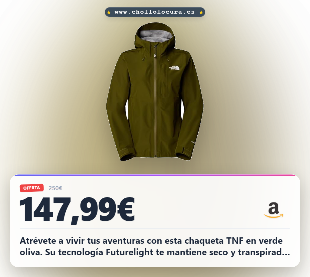 Encuentra la chaqueta The North Face DRYZZLE FUTURELIGHT 2 para mujer en color Forest Olive al mejor precio