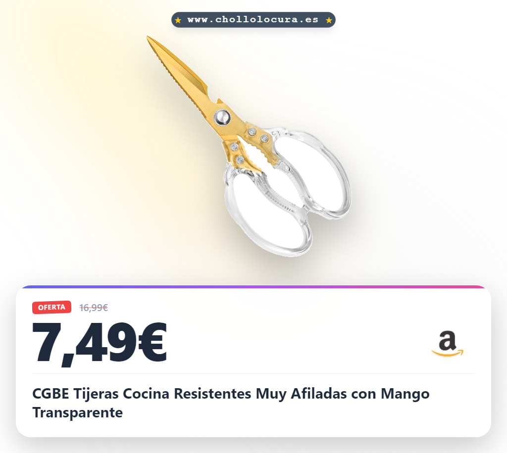 CGBE Tijeras Cocina Resistentes Muy Afiladas con Mango Transparente