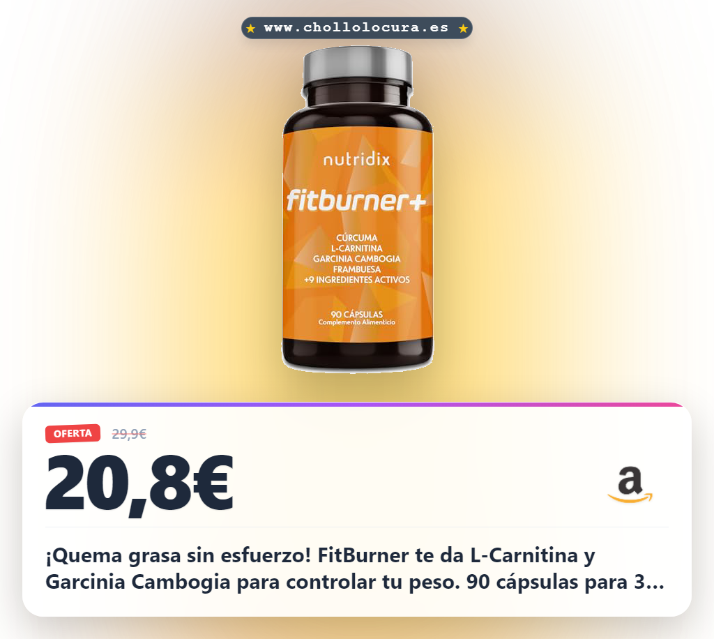 Llévate FitBurner 90 cápsulas con L-Carnitina y Garcinia Cambogia en oferta histórica