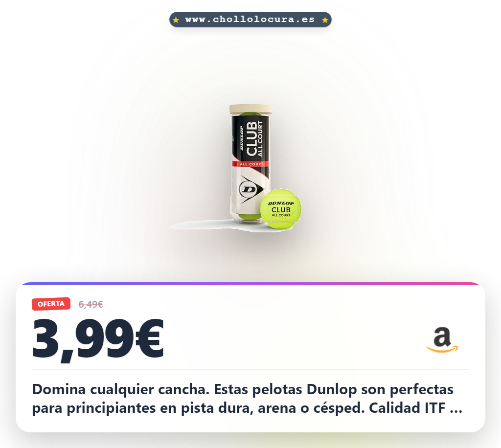 Aprovecha este set de 3 pelotas Dunlop All Court: perfecto para tenis en todas las superficies al mejor precio