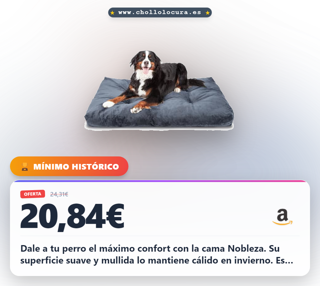 Aprovecha la cama Nobleza para perros grandes. Suave, antideslizante y lavable a máquina. Máxima comodidad en oferta