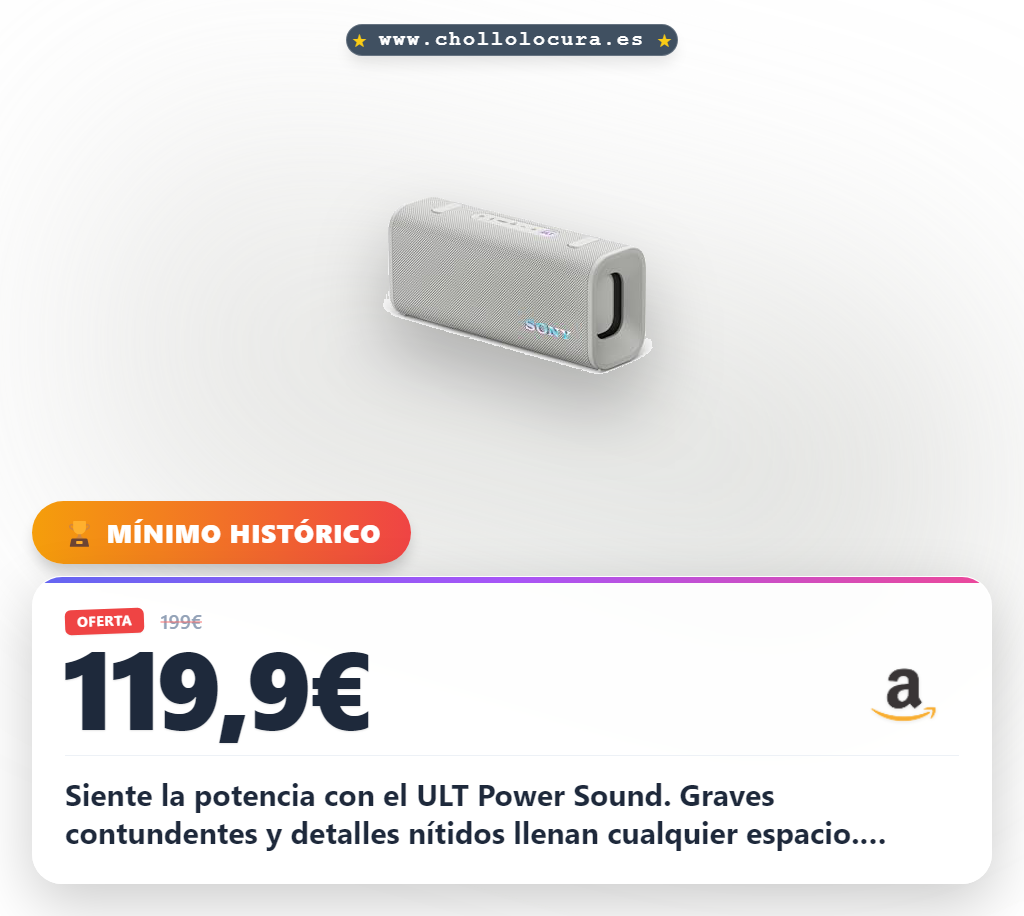 Consigue el altavoz Sony ULT Field 3 con sonido potente y batería de 24 horas al mejor precio