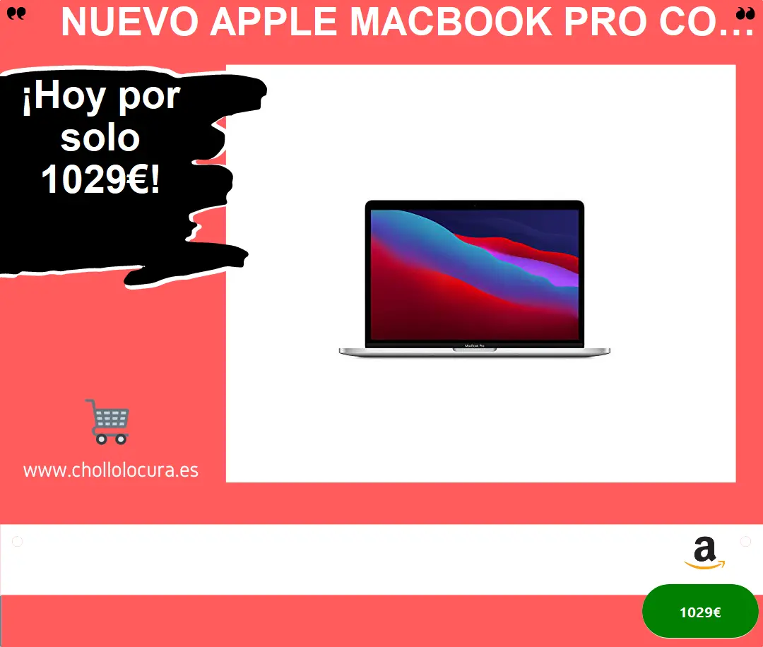 Nuevo Apple MacBook Pro con Chip M1 de Apple (de 13 Pulgadas, 8 GB RAM, 256 GB SSD) - Plata (Ultimo Modelo)