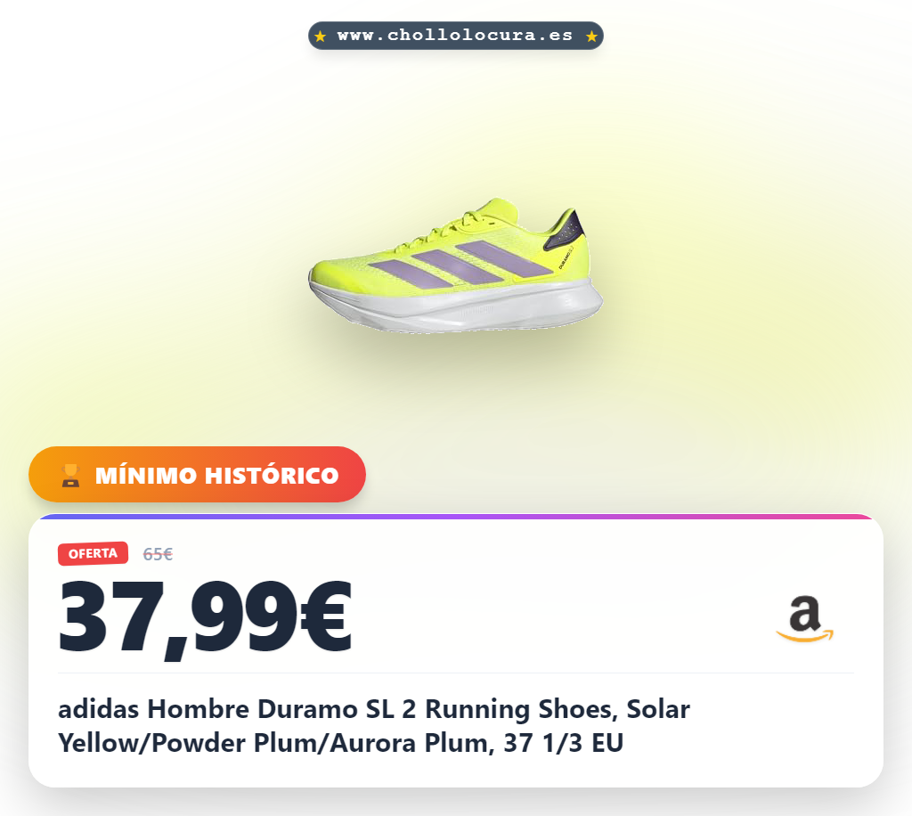 adidas Hombre Duramo SL 2 Running Shoes, Solar Yellow/Powder Plum/Aurora Plum, 37 1/3 EU