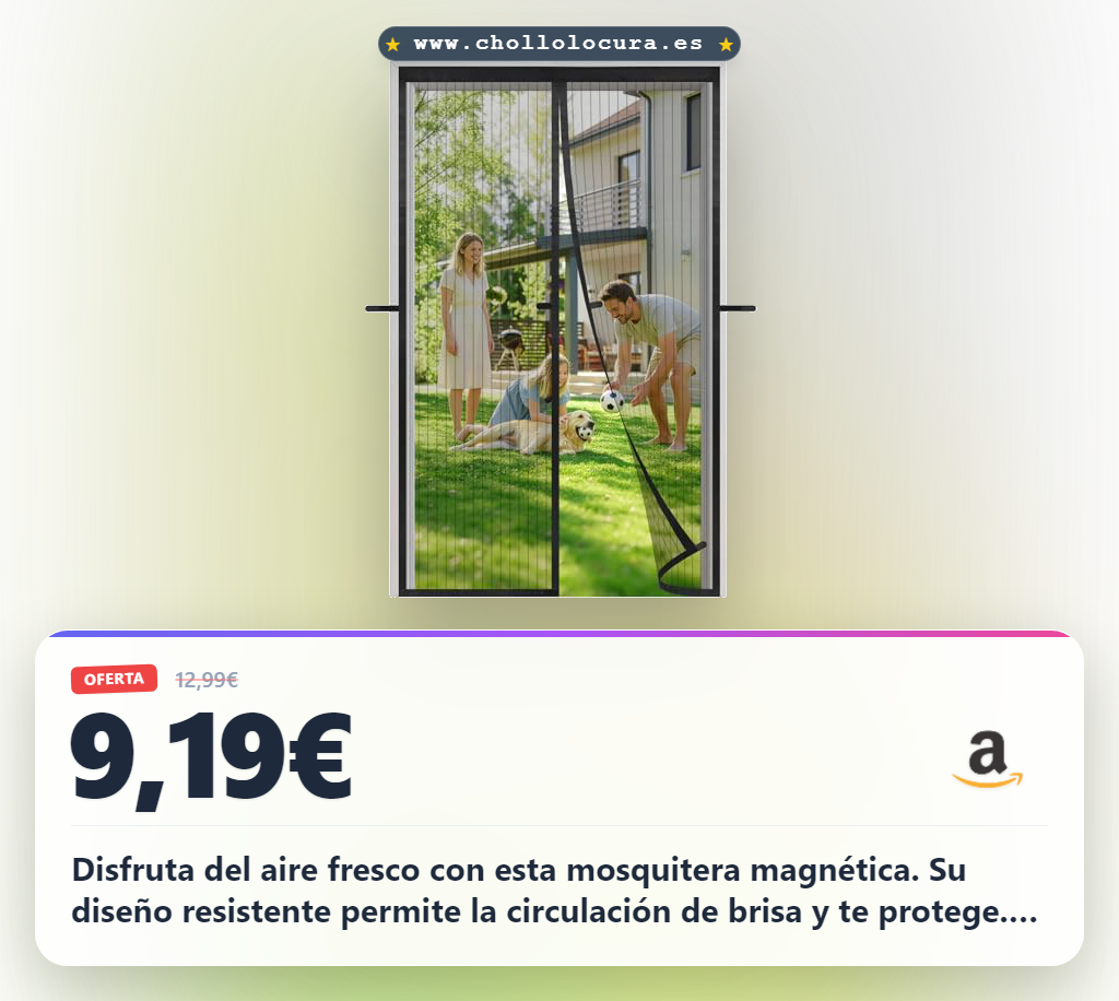 Aprovecha la mosquitera magnética Meet Beauty 70x220cm. Mantén los insectos fuera y disfruta del aire fresco al mejor precio.