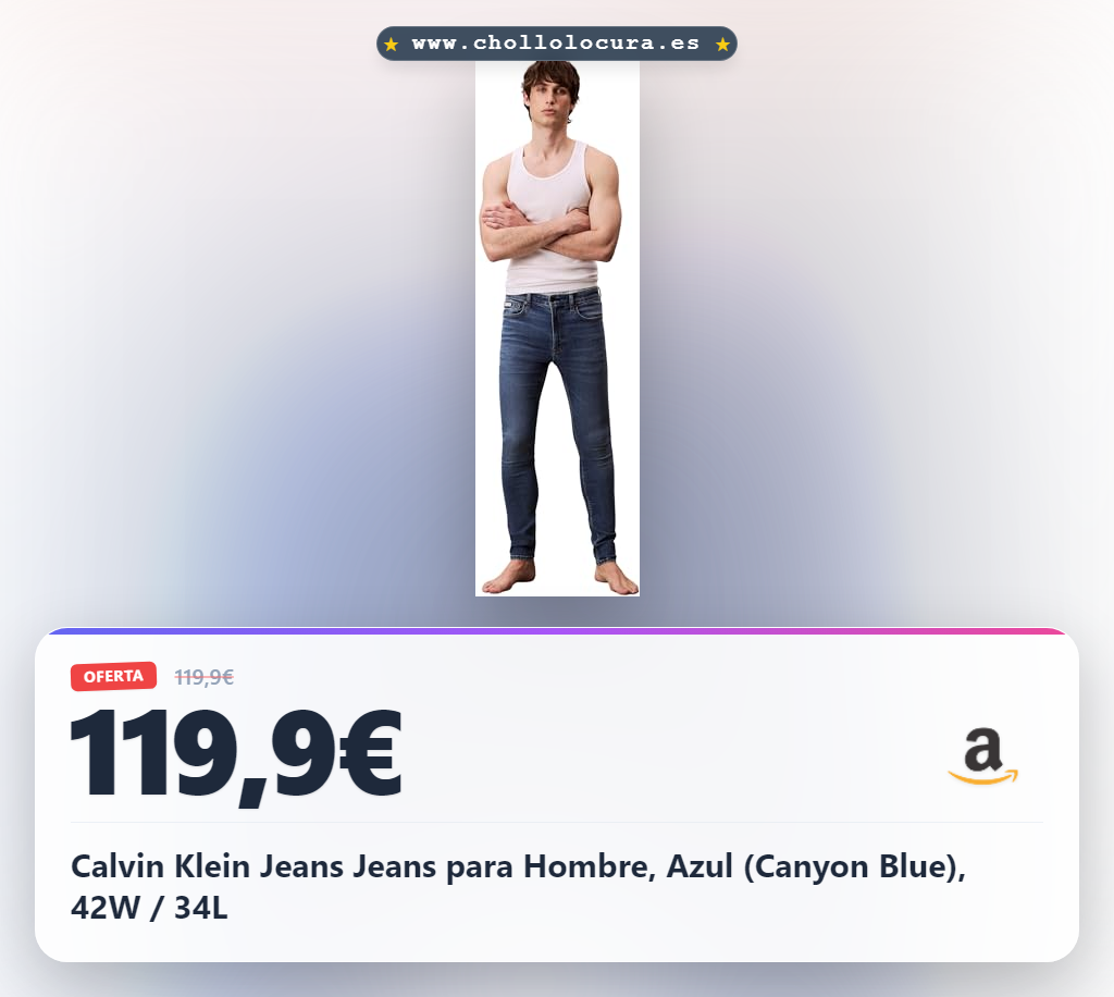 Calvin Klein Jeans Jeans para Hombre, Azul (Canyon Blue), 42W / 34L