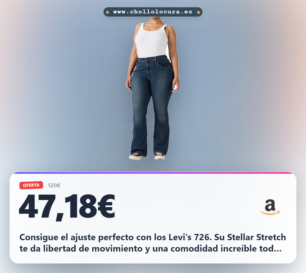 Consigue los jeans Levi's 726 tiro alto flare azul con Stellar Stretch al mejor precio de la oferta