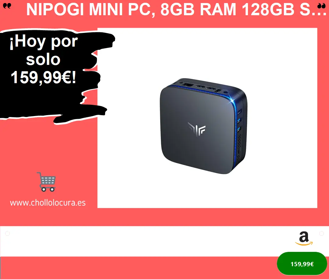 ¡Mini PC Intel Alder Lake N95, 8GB RAM, 256GB SSD, Dual 4K, Silencioso y Potente!