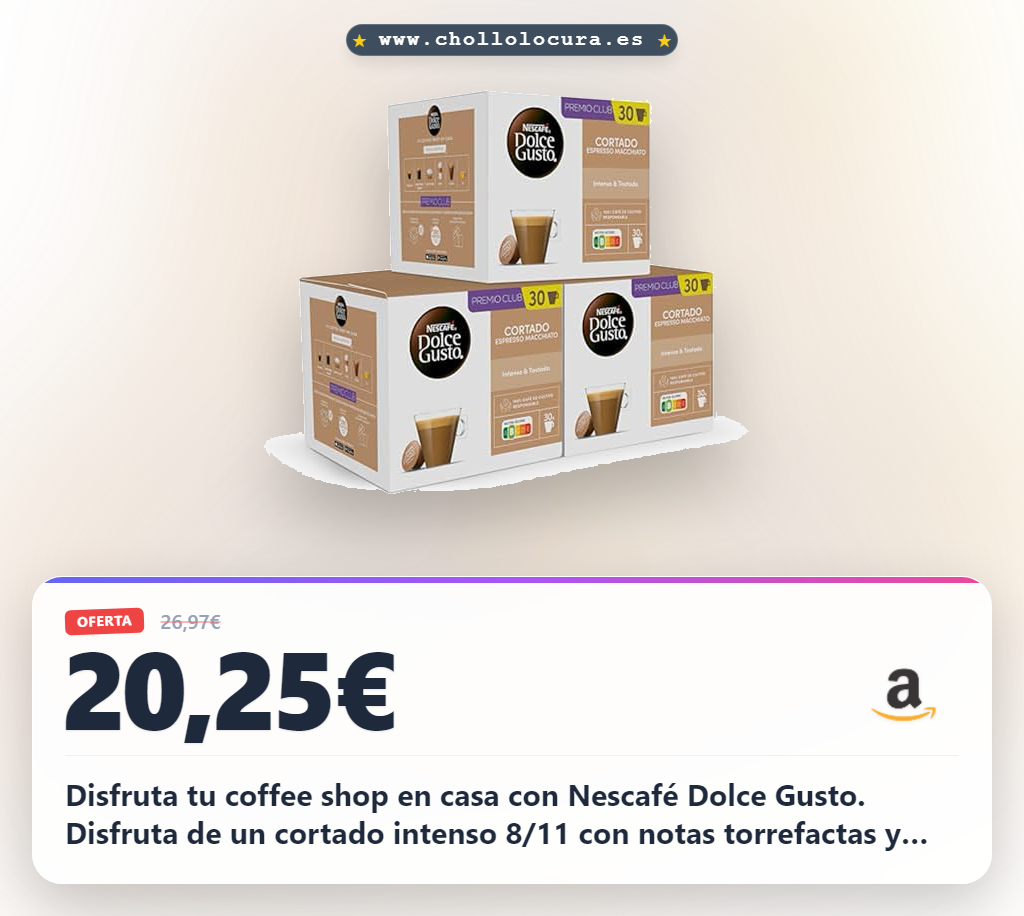 Aprovecha tu coffee shop en casa con Nescafé Dolce Gusto Cortado intenso 8/11 y más de 30 recetas