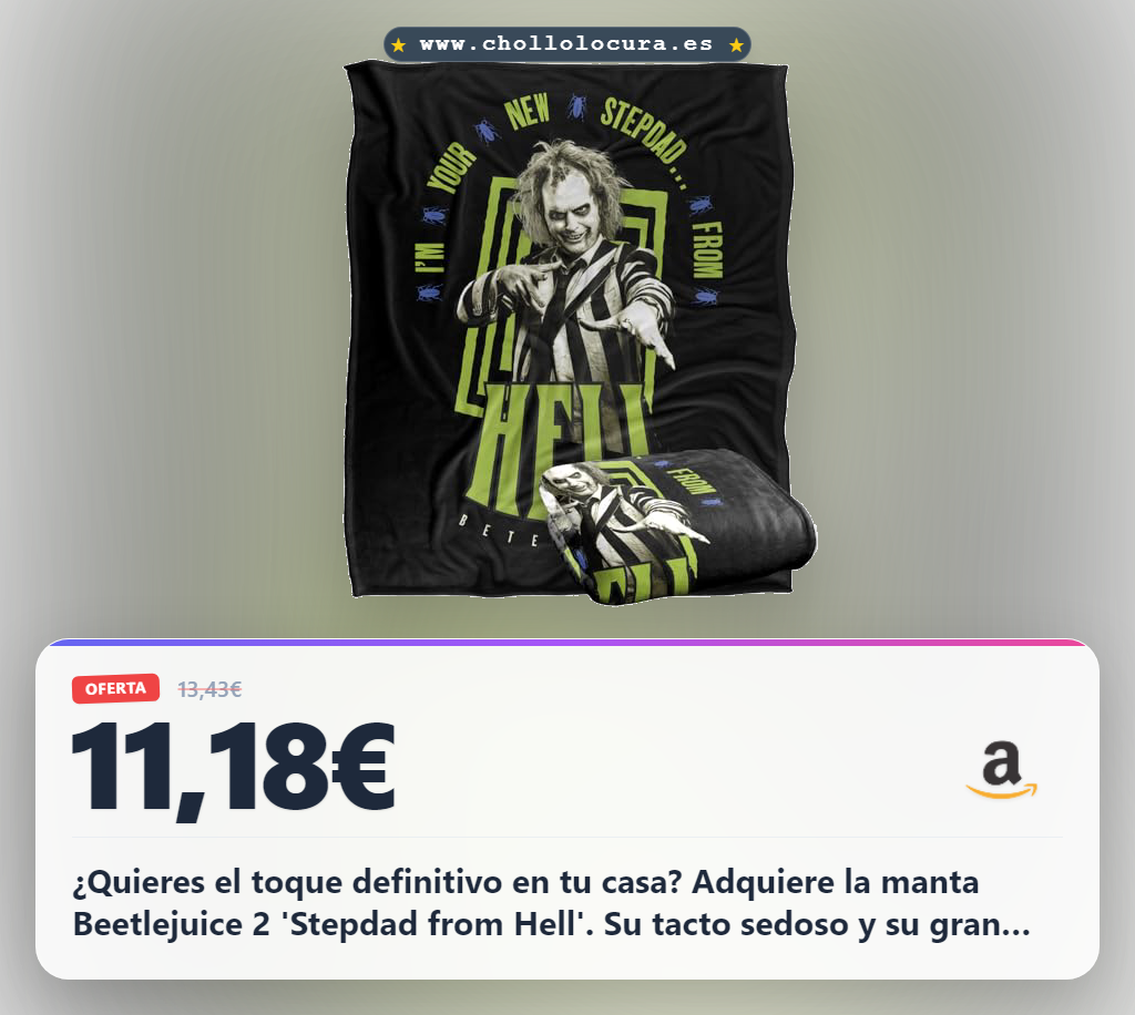 Obtén la manta LOGOVISION Beetlejuice 2 (2024) de tacto sedoso 152x127 cm en oferta histórica