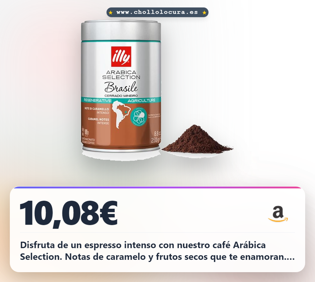 Disfruta de un espresso intenso con nuestro café Arábica Selection. Notas de caramelo y frutos secos que te enamoran. Cultivado con agricultura regenerativa, cuida el planeta mientras disfrutas de un sabor inigualable.