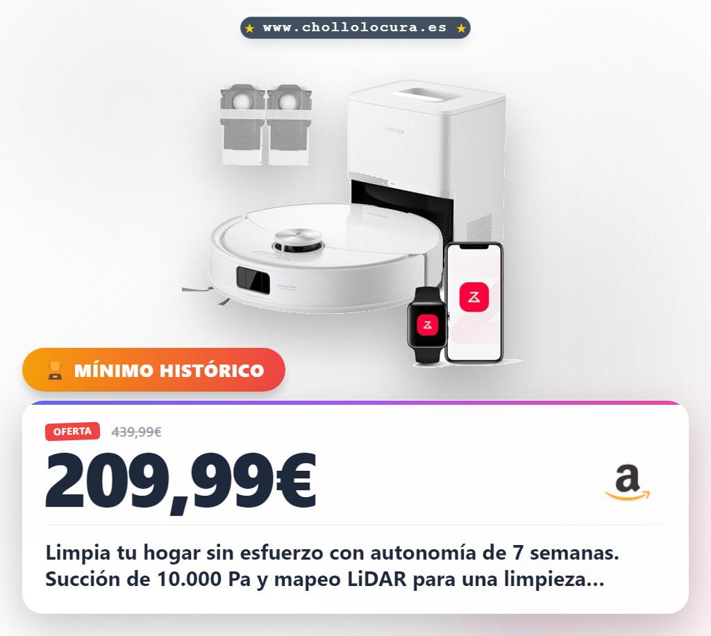 Aprovecha el robot aspirador y fregasuelo Roborock Q10 S5+ con mapeo LiDAR y 7 semanas de autonomía