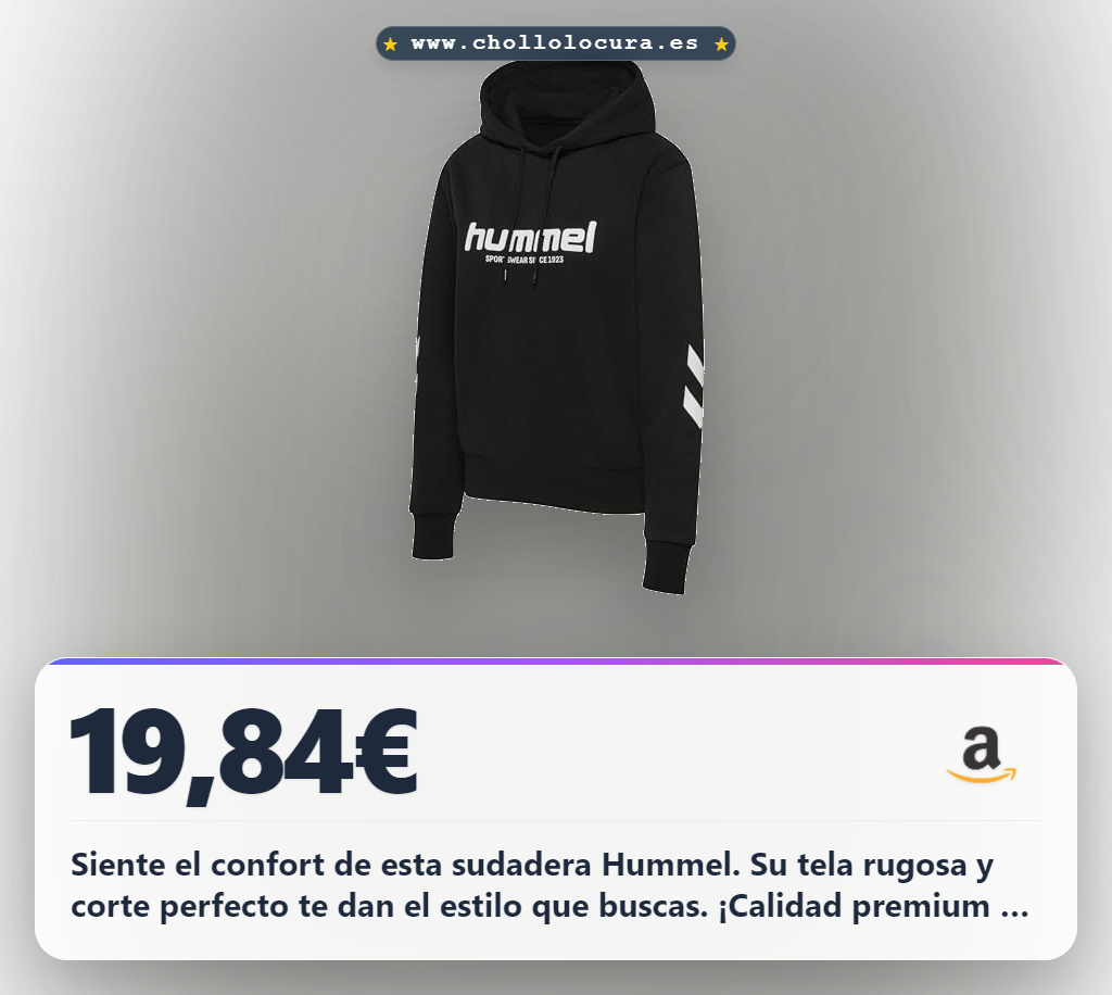 Obtén la sudadera Hummel HmlLEGACY 2.0W negra con capucha y tela rugosa al mejor precio del año en oferta