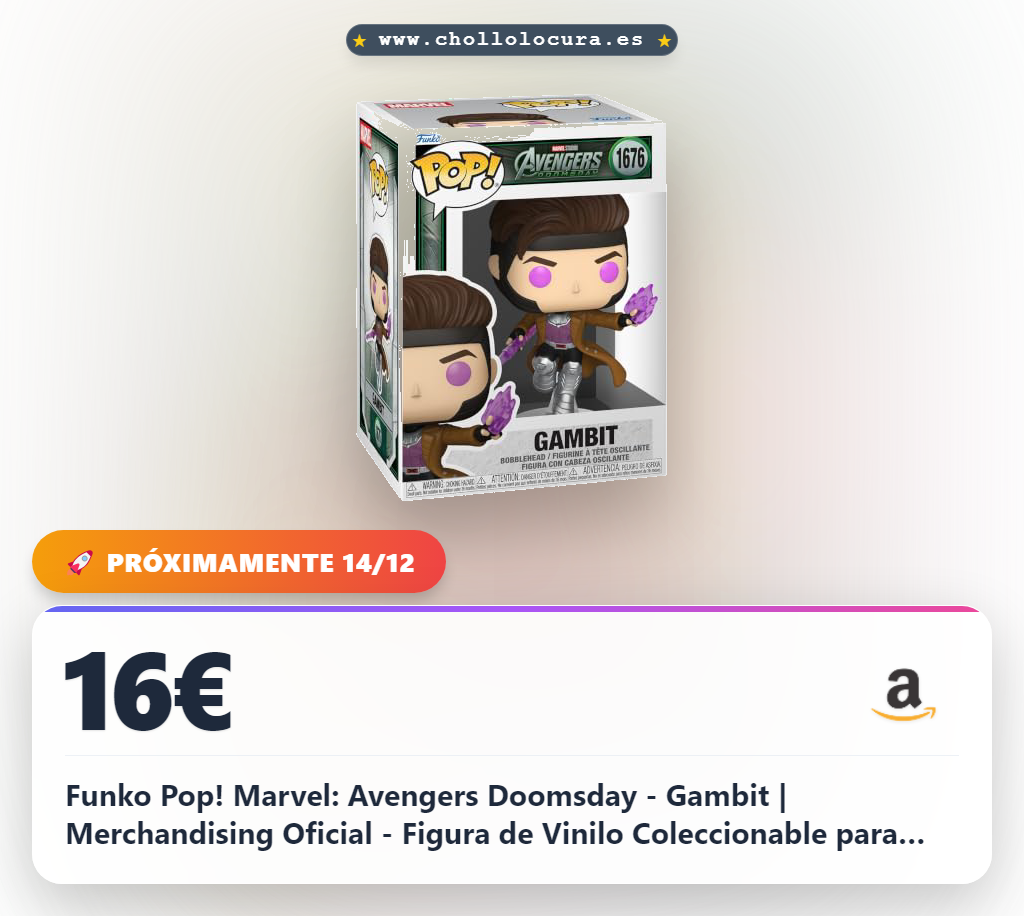 Funko Pop! Marvel: Avengers Doomsday - Gambit | Merchandising Oficial - Figura de Vinilo Coleccionable para Decoración - Regalo Friki de Cumpleaños