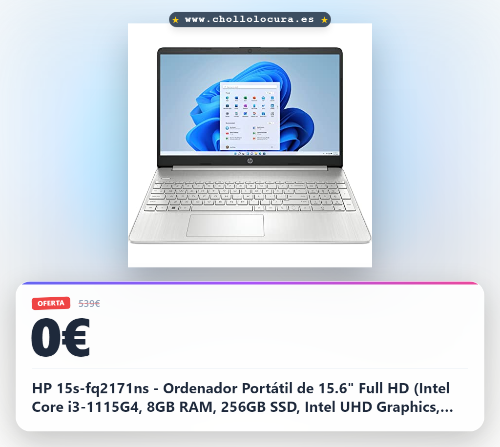 HP 15s-fq2171ns - Ordenador Portátil de 15.6" Full HD (Intel Core i3-1115G4, 8GB RAM, 256GB SSD, Intel UHD Graphics, Windows 11S) Plata - Teclado QWERTY Español