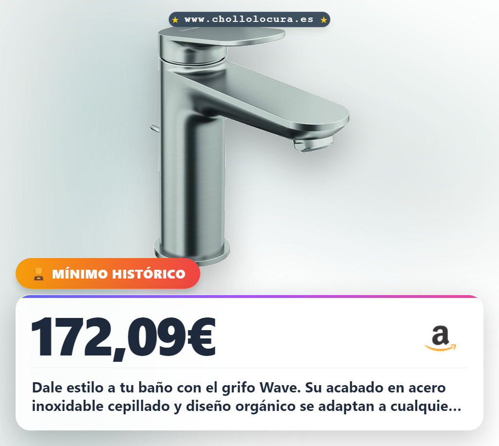 Consigue el grifo de lavabo Duravit Wave en acero inoxidable cepillado con tecnología AirPlus y fácil limpieza.