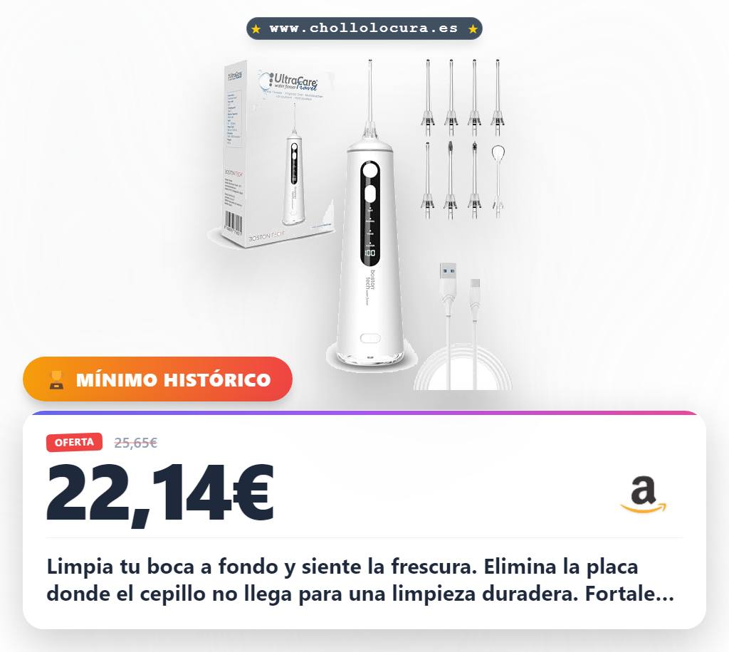 Consigue el irrigador dental profesional inalámbrico IPX7 para ortodoncia y brackets al mejor precio de oferta