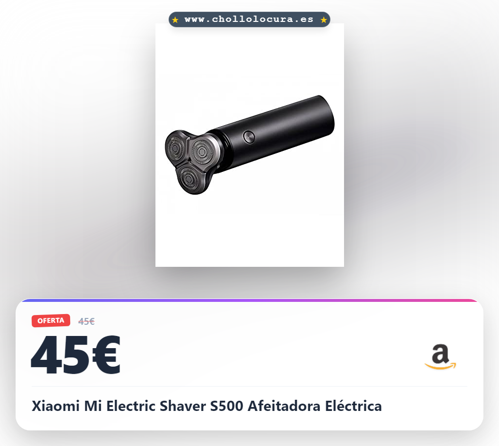Consigue la afeitadora eléctrica Xiaomi Mi S500 con pantalla digital y agua-resistente IPX7 al mejor precio