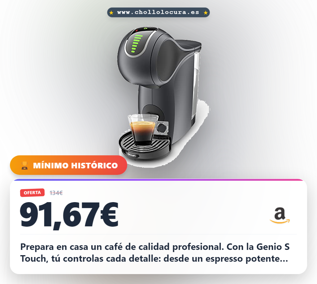 Obtén la cafetera De'longhi Dolce Gusto Genio S Touch EDG426.GY: prepara café profesional al mejor precio