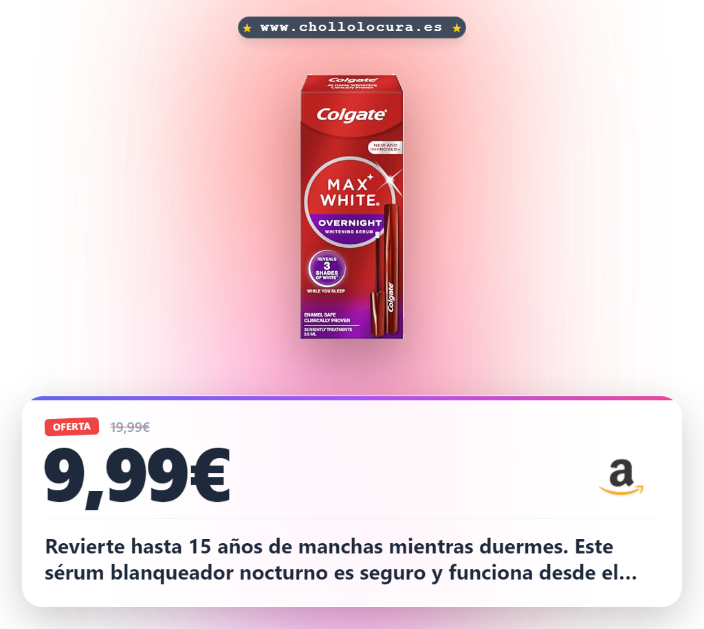 Aprovecha el sérum Colgate Max White para blanquear tus dientes mientras duermes.