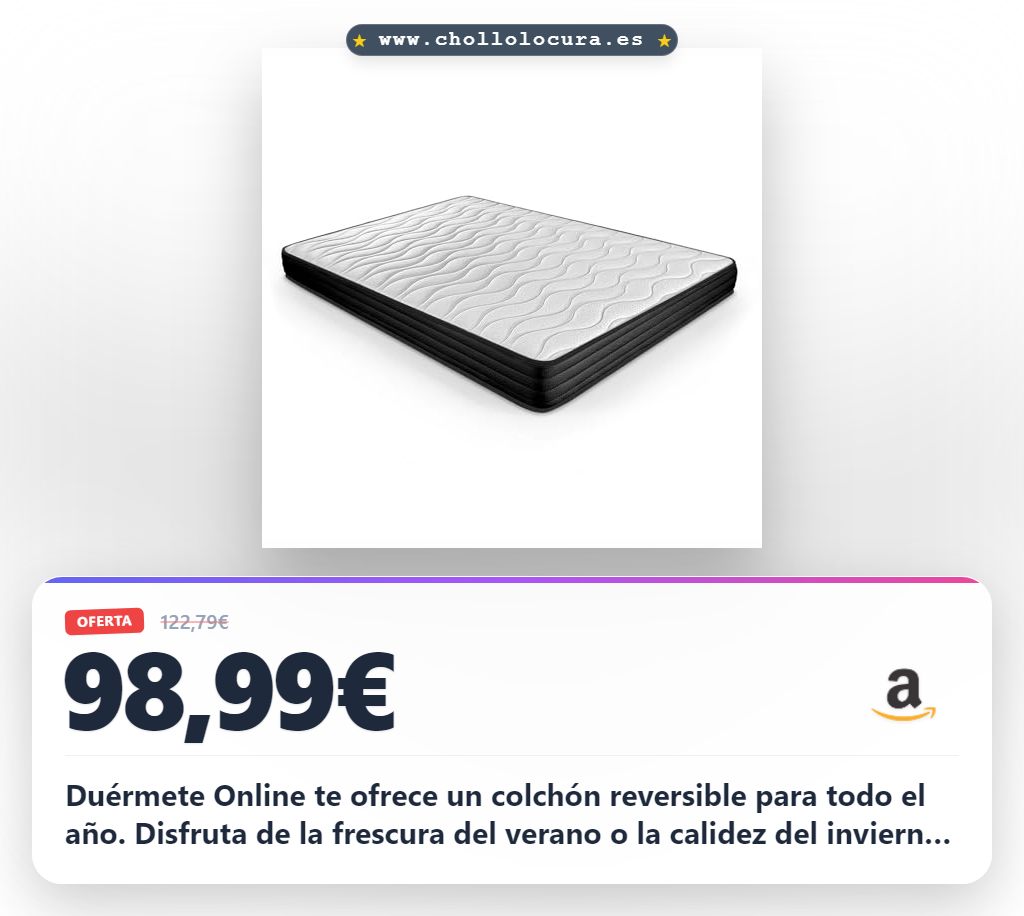Aprovecha este colchón viscoelástico reversible 150x190 con firmeza media-alta para el mejor descanso en oferta