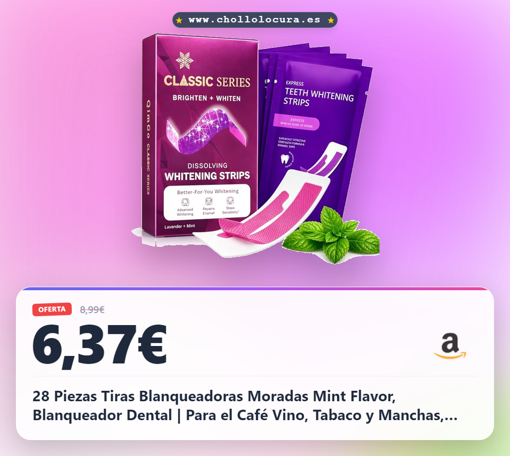 28 Piezas Tiras Blanqueadoras Moradas Mint Flavor, Blanqueador Dental | Para el Café Vino, Tabaco y Manchas, Refresca Respiración Blanqueamiento Dental Seguro para el Esmalte y Resultados Rápidos