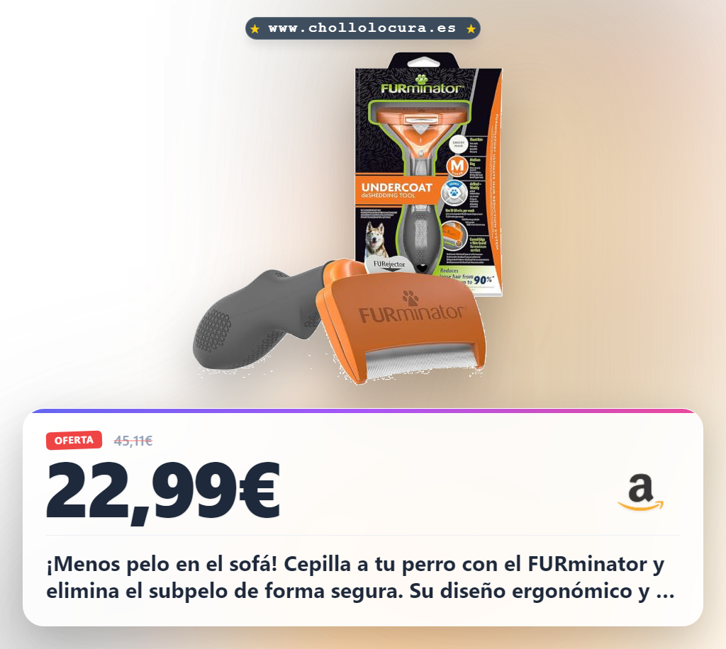 Logra eliminar el subpelo con el cepillo FURminator deShedding para perros medianos de pelo corto al mejor precio