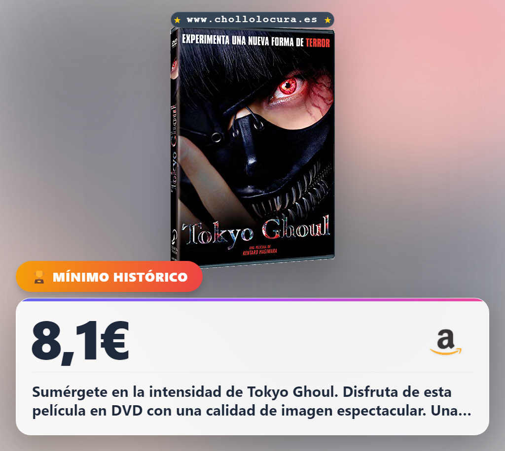 Consigue la película Tokyo Ghoul en DVD al mejor precio de oferta hoy