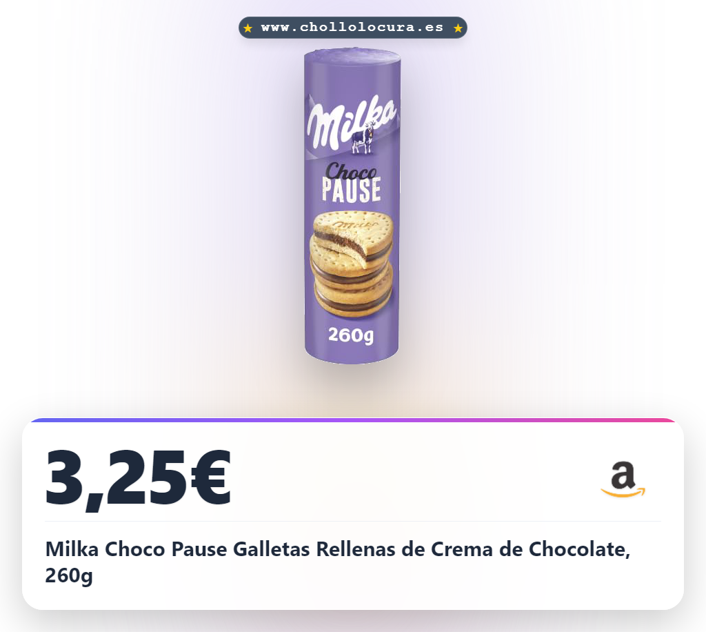 Milka Choco Pause Galletas Rellenas de Crema de Chocolate, 260g