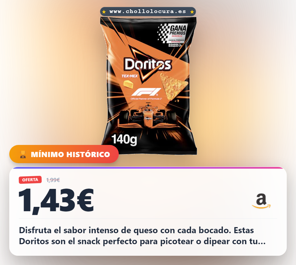 Aprovecha los Doritos sabor Tex Mex en oferta: disfruta el sabor intenso de queso con cada bocado
