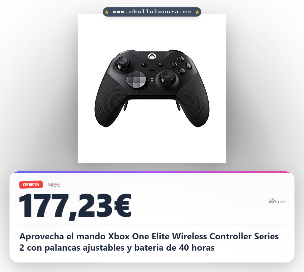 Aprovecha el mando Xbox One Elite Wireless Controller Series 2 con palancas ajustables y batería de 40 horas