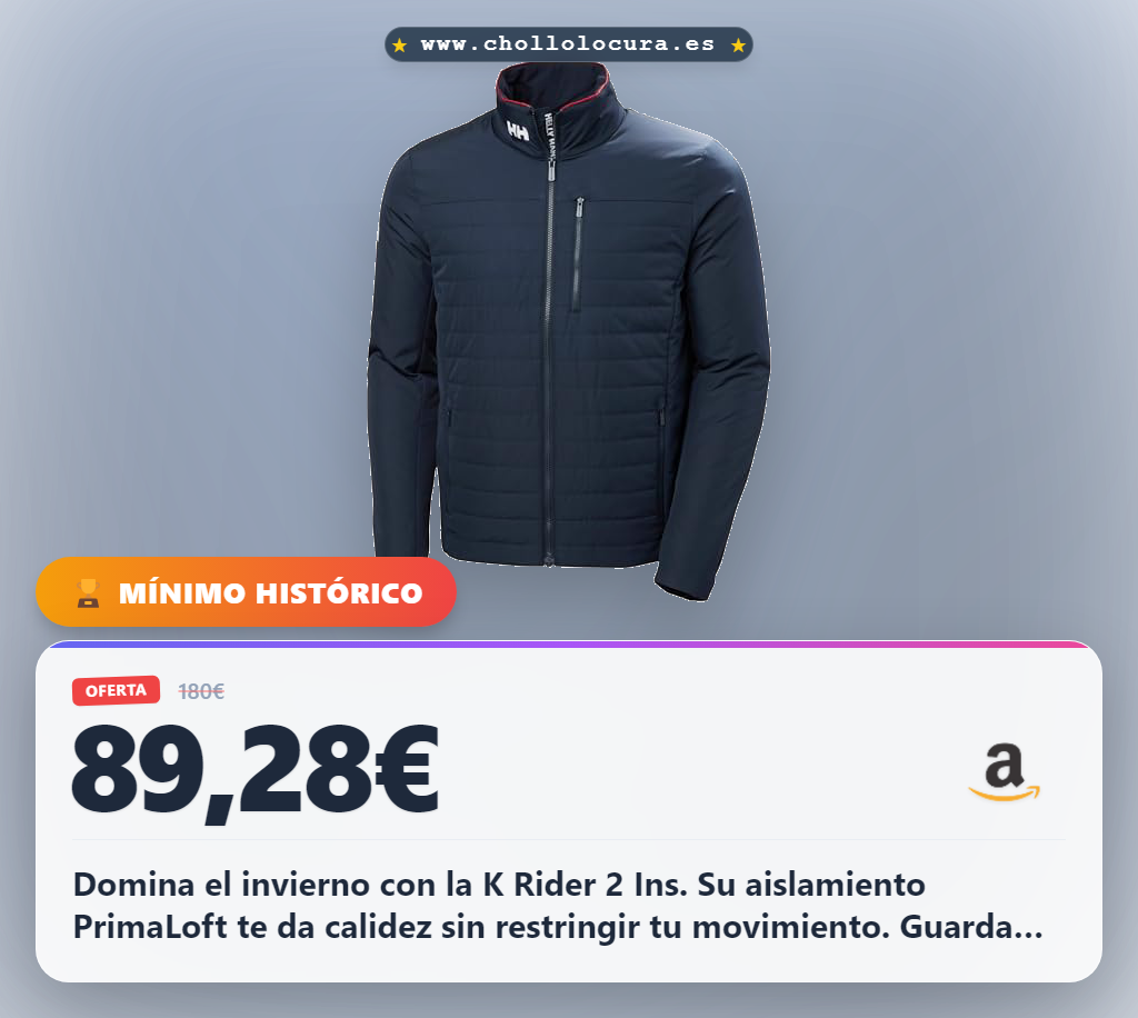 Logra conquistar el frío con la Helly Hansen K Rider 2 Ins Bib PrimaLoft en oferta histórica
